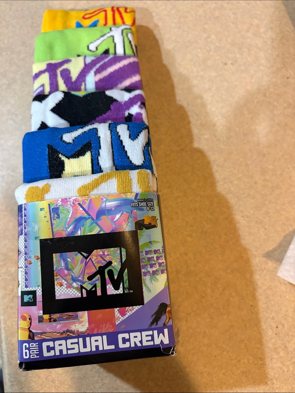MTV Men's Casual Crew Socks 6-Pack - Multicolor